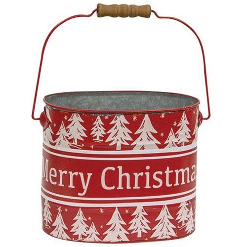 3/Set, Merry Christmas Oval Pails - The Fox Decor