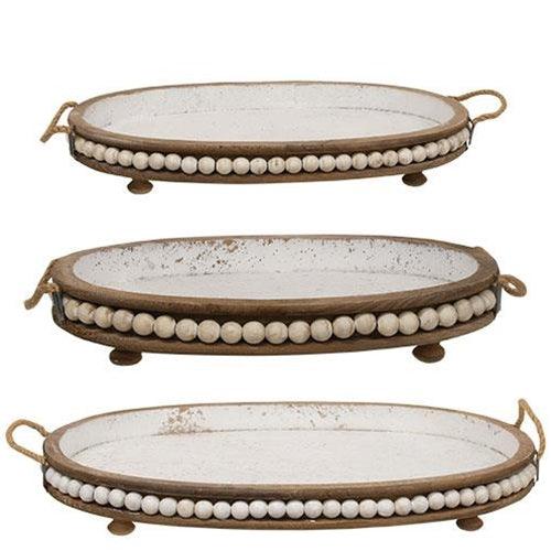 3/Set, Beaded Trays - The Fox Decor