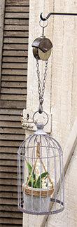 Wire Birdcage with Jute and Cement Plant Holder, Medium - The Fox Decor
