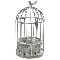 Thumbnail for Graywash Metal Birdcage With Basket Planter - The Fox Decor