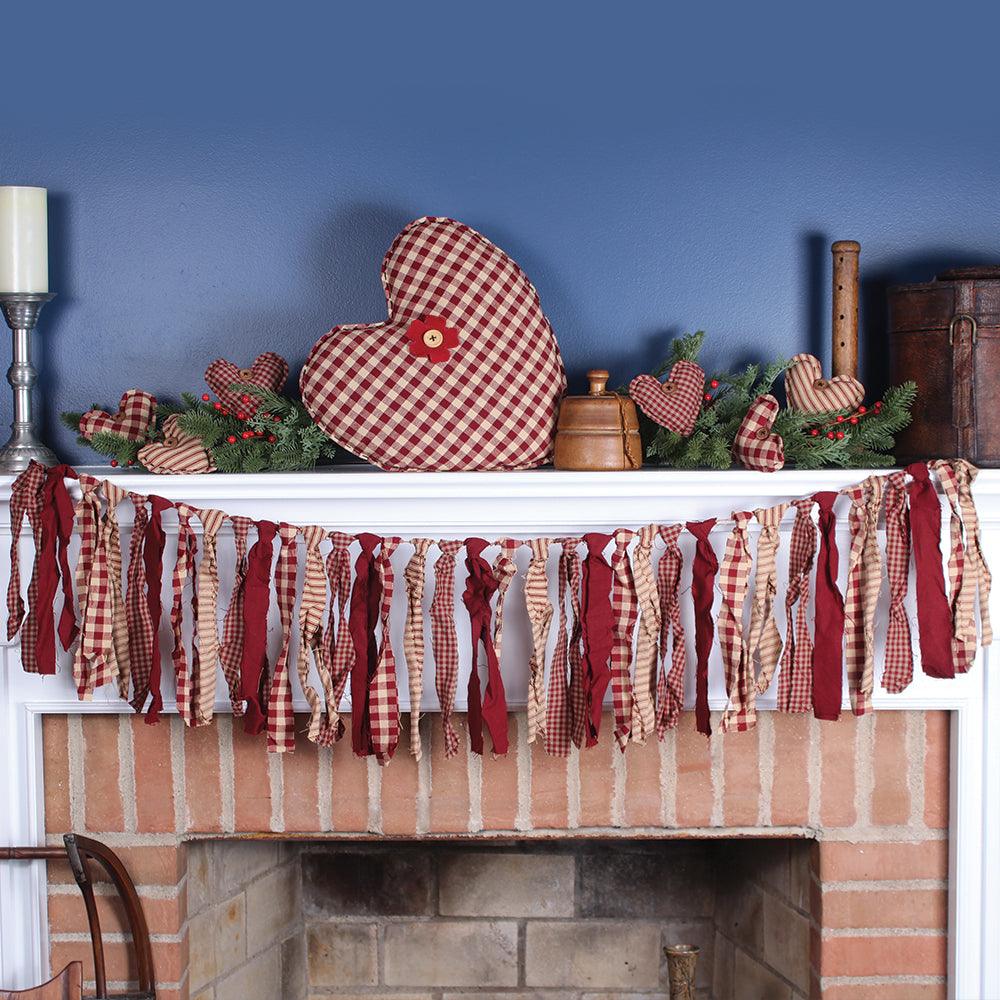Red Fabric Ties Garland Garland GR610002 - The Fox Decor