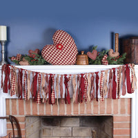 Red Fabric Ties Garland Garland GR610002 - The Fox Decor
