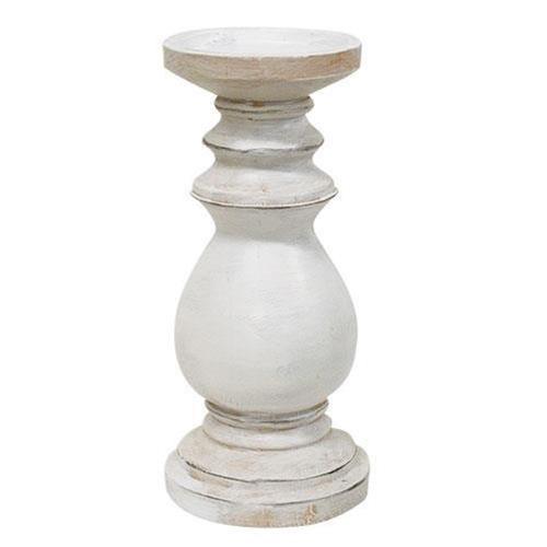 Medium White Resin Candlestick - The Fox Decor