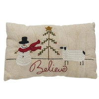 Thumbnail for Snowman & Sheep Believe Decorative Christmas Pillow, 6