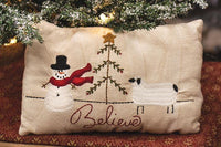 Thumbnail for Snowman & Sheep Believe Decorative Christmas Pillow, 6