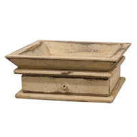 Thumbnail for Aged Tray w/Drawer, White - The Fox Decor
