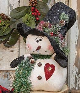 Chubby Top Hat Snowman With Heart - The Fox Decor