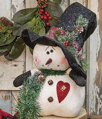 Thumbnail for Chubby Top Hat Snowman With Heart - The Fox Decor