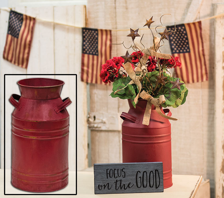 Burgundy Milk Can - 11" - The Fox Decor