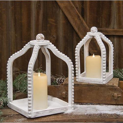 2/Set, Shabby Chic Beaded Lanterns - The Fox Decor