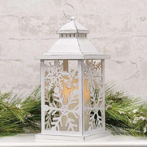 White Ornate Lantern, 5.5" x 12" - The Fox Decor