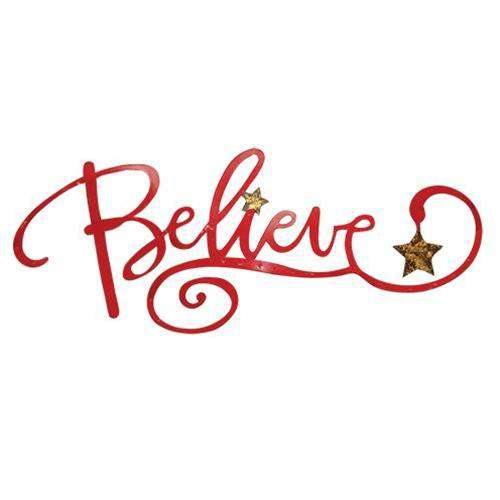 Believe Wall Sign, 29" Christmas Decor - The Fox Decor