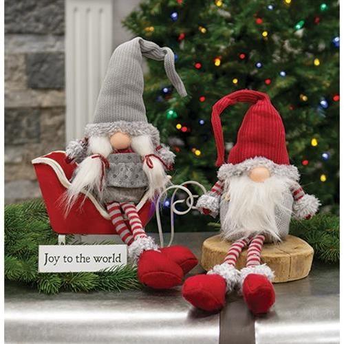 Dangle Leg Plush Mr./Mrs. Santa Gnome Set of 2 - The Fox Decor