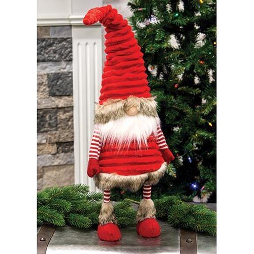 Large Plush Velvet Red Wobble Santa Gnome - The Fox Decor