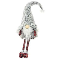 Thumbnail for Dangle Leg Red & Gray Plaid Santa Gnome - The Fox Decor