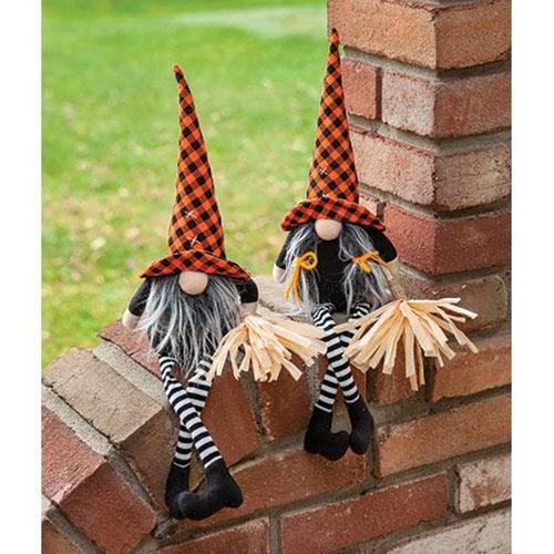 Dangle Leg Halloween Gnome, 2 Asstd. sold individually - The Fox Decor