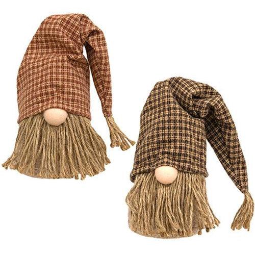 2/Set Jute Country Plaid Gnome