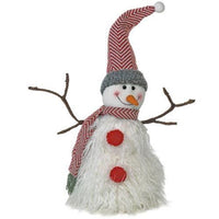 Thumbnail for Red & Gray Houndstooth Hat & Scarf Snowman - The Fox Decor