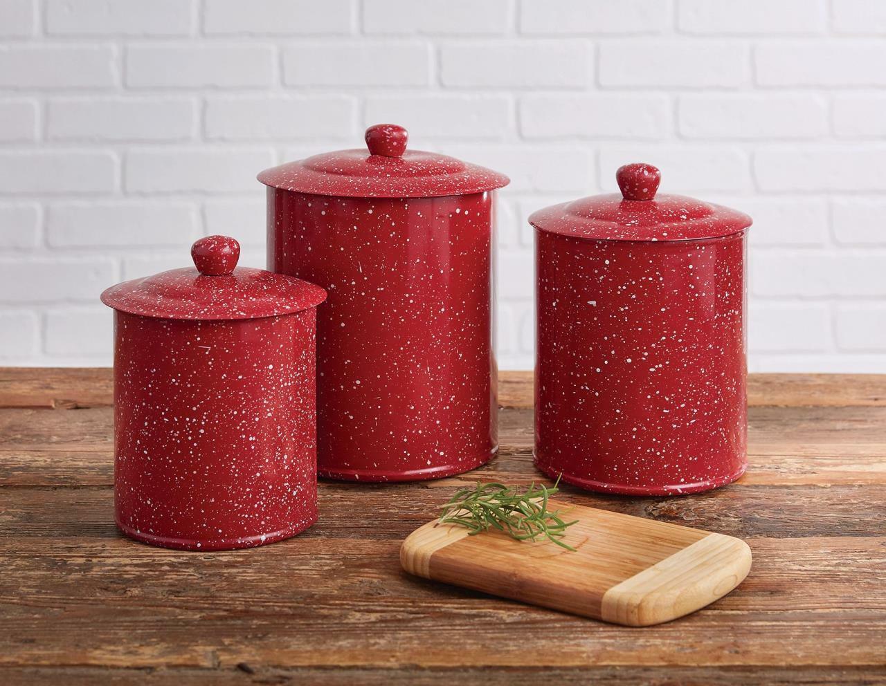 Granite Enamelware Red - Canister Set Park Designs