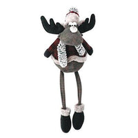 Thumbnail for Large Dangle Leg Plush Red/Gray Moose - The Fox Decor