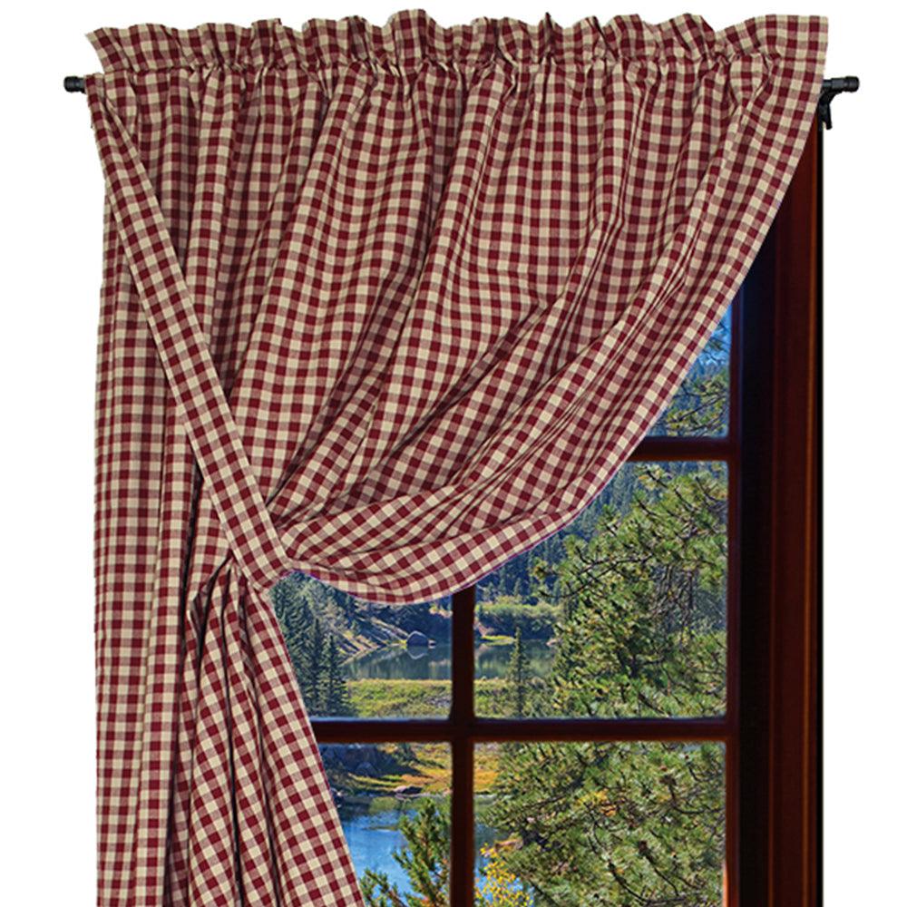 Heritage House Check - Barn Red Panel H5100017 - The Fox Decor