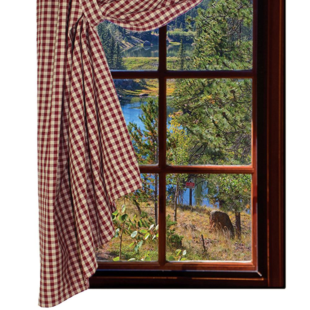 Heritage House Check - Barn Red Panel H5100017 - The Fox Decor