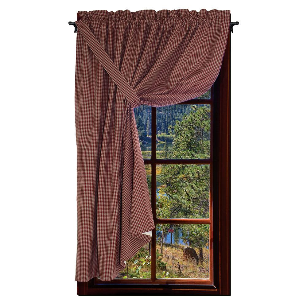 Newbury Gingham - Barn Red Panel H5670017 - The Fox Decor