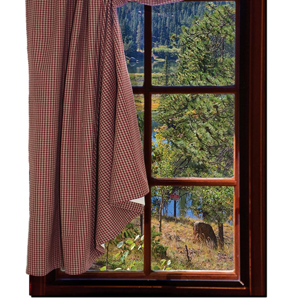 Newbury Gingham - Barn Red Panel H5670017 - The Fox Decor
