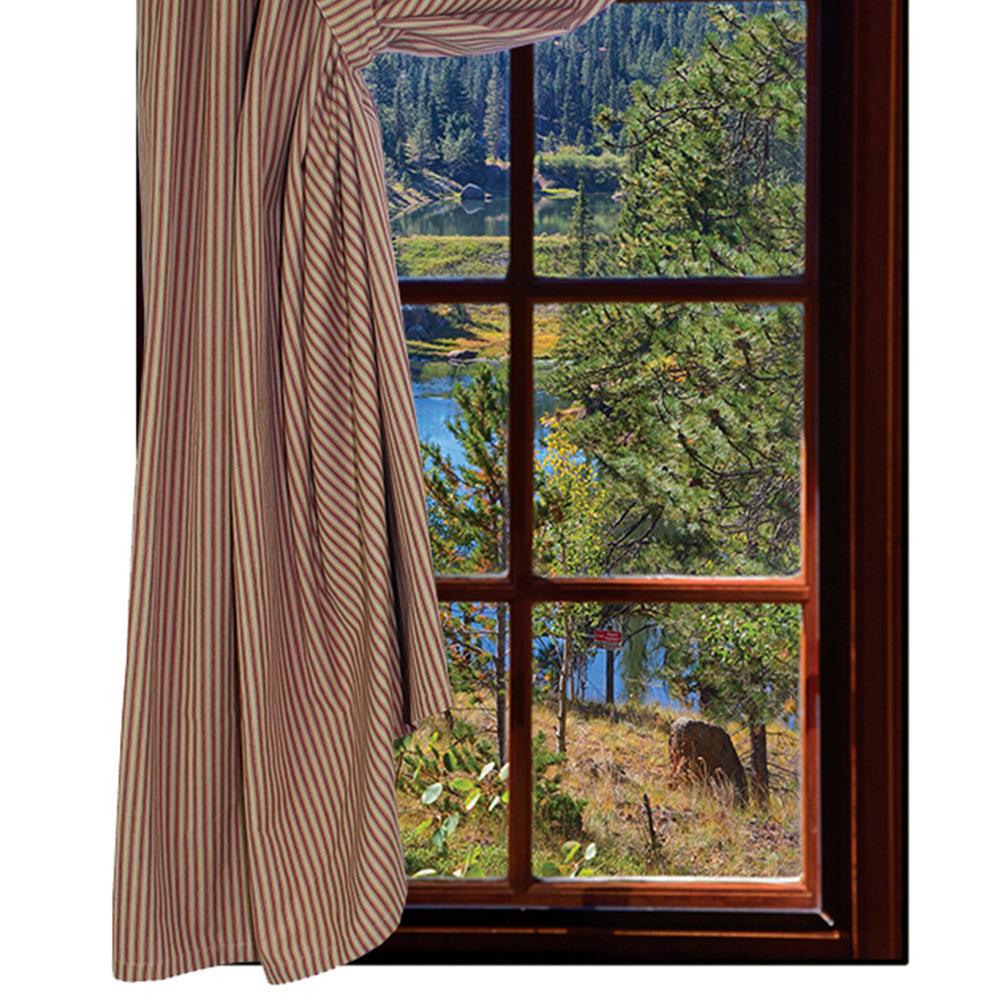 York Ticking - Barn Red Panel H5880017 - The Fox Decor