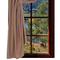 York Ticking - Barn Red Panel H5880017 - The Fox Decor