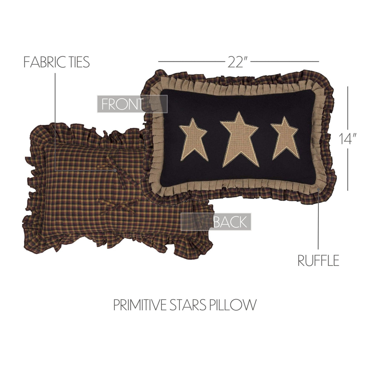 Heritage Farms Primitive Stars Pillow 14x22 VHC Brands