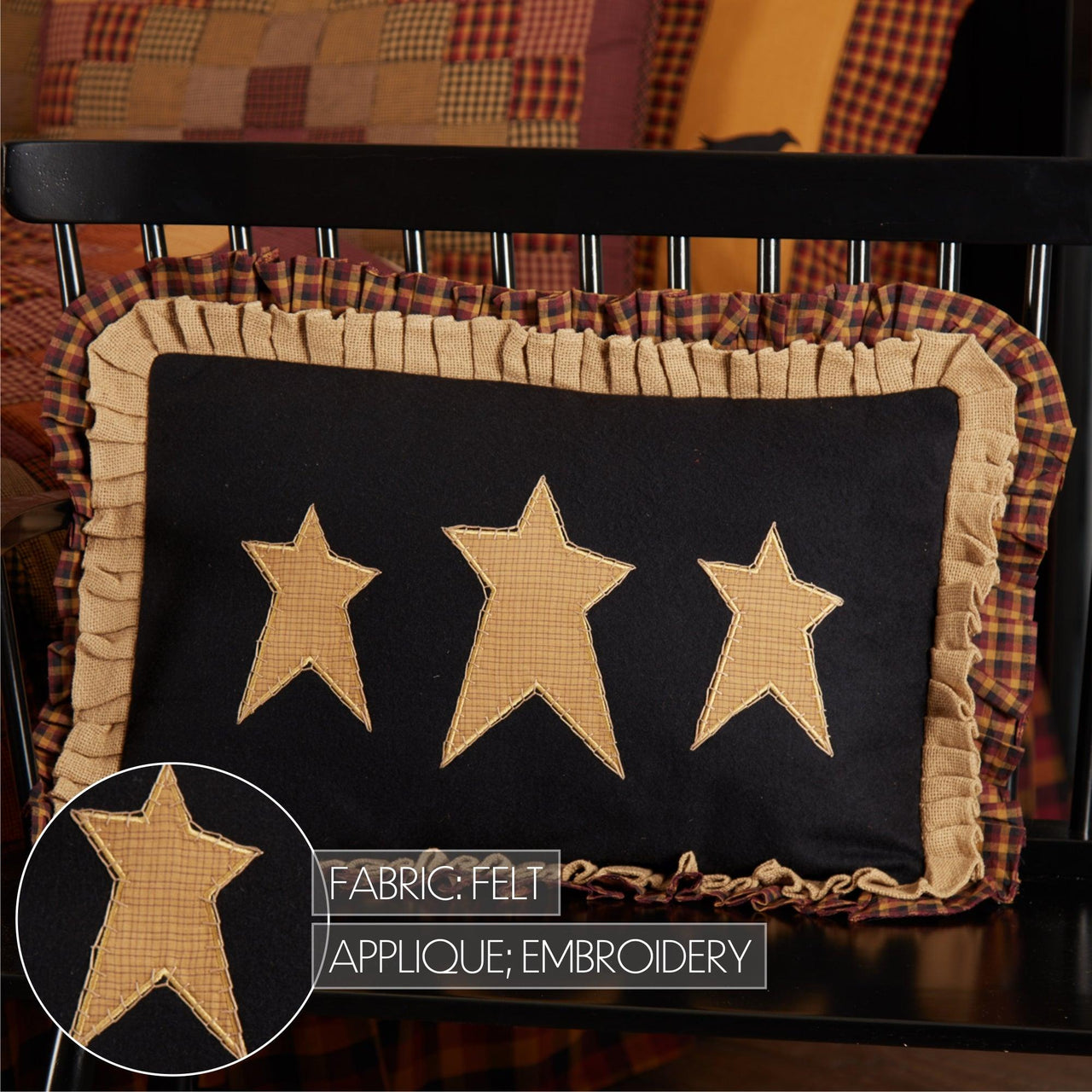 Heritage Farms Primitive Stars Pillow 14x22 VHC Brands