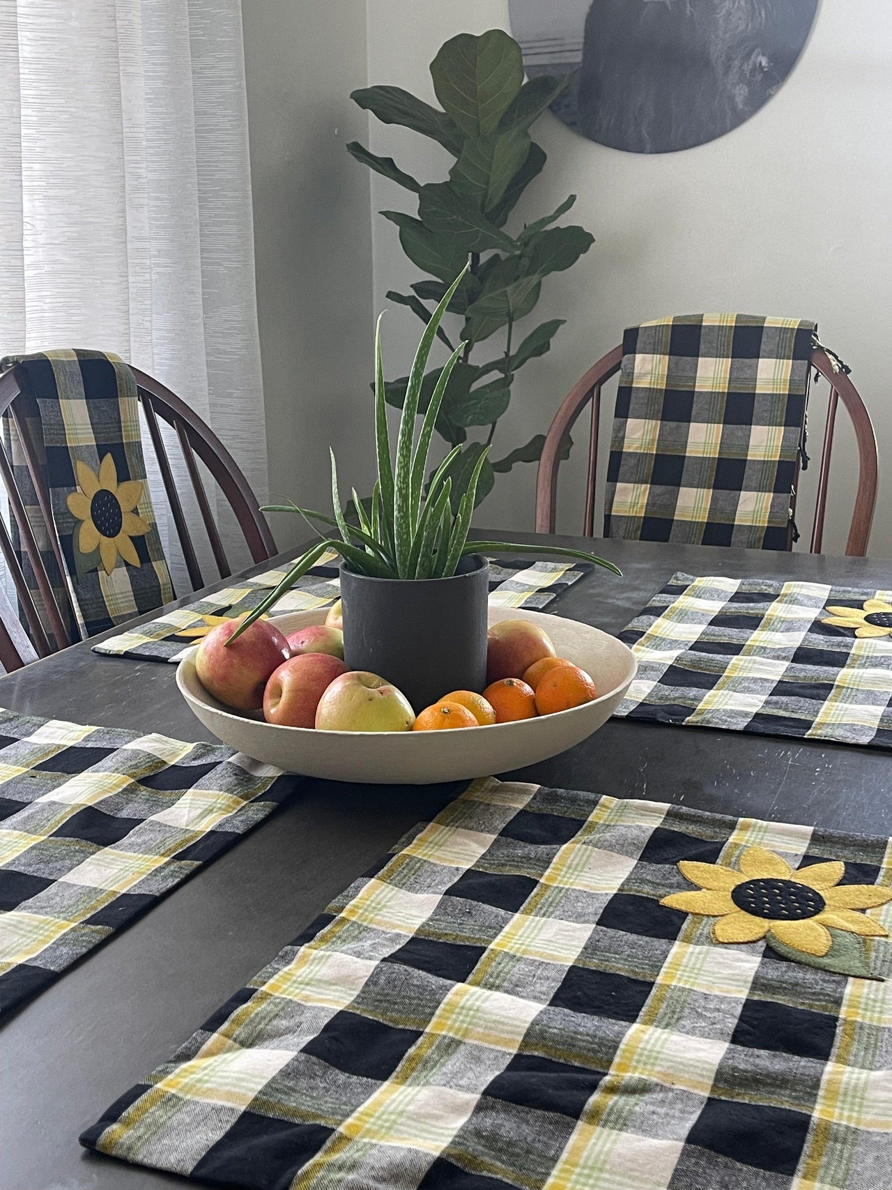 Sunflower Buffalo Check Set of two ET000128 - The Fox Decor