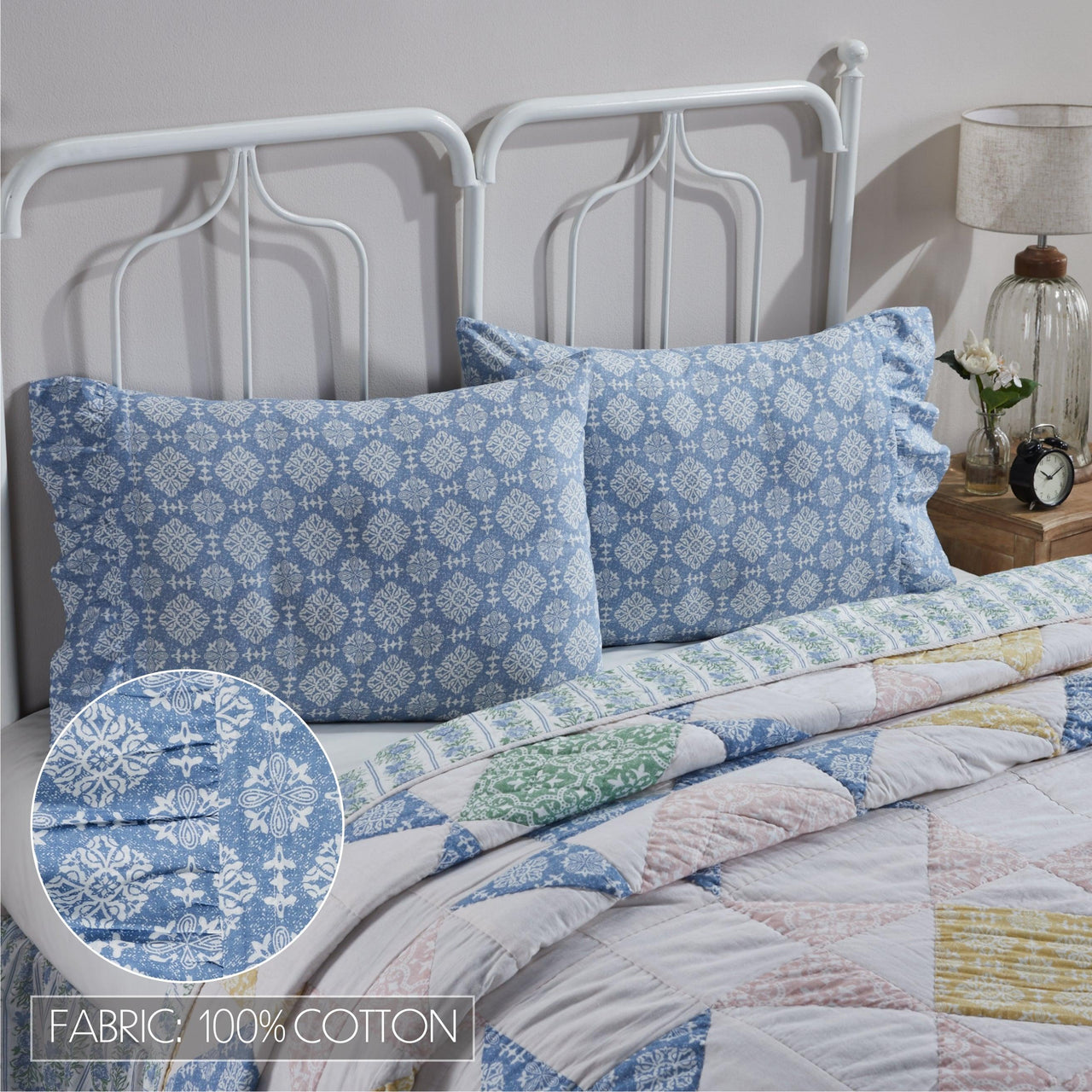 Jolie Ruffled Standard Pillow Case Set of 2 21x26 4 VHC Brands