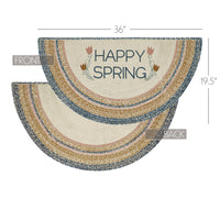 Thumbnail for Kaila Happy Spring Jute Half Circle Braided Rug w/ Pad 19.5