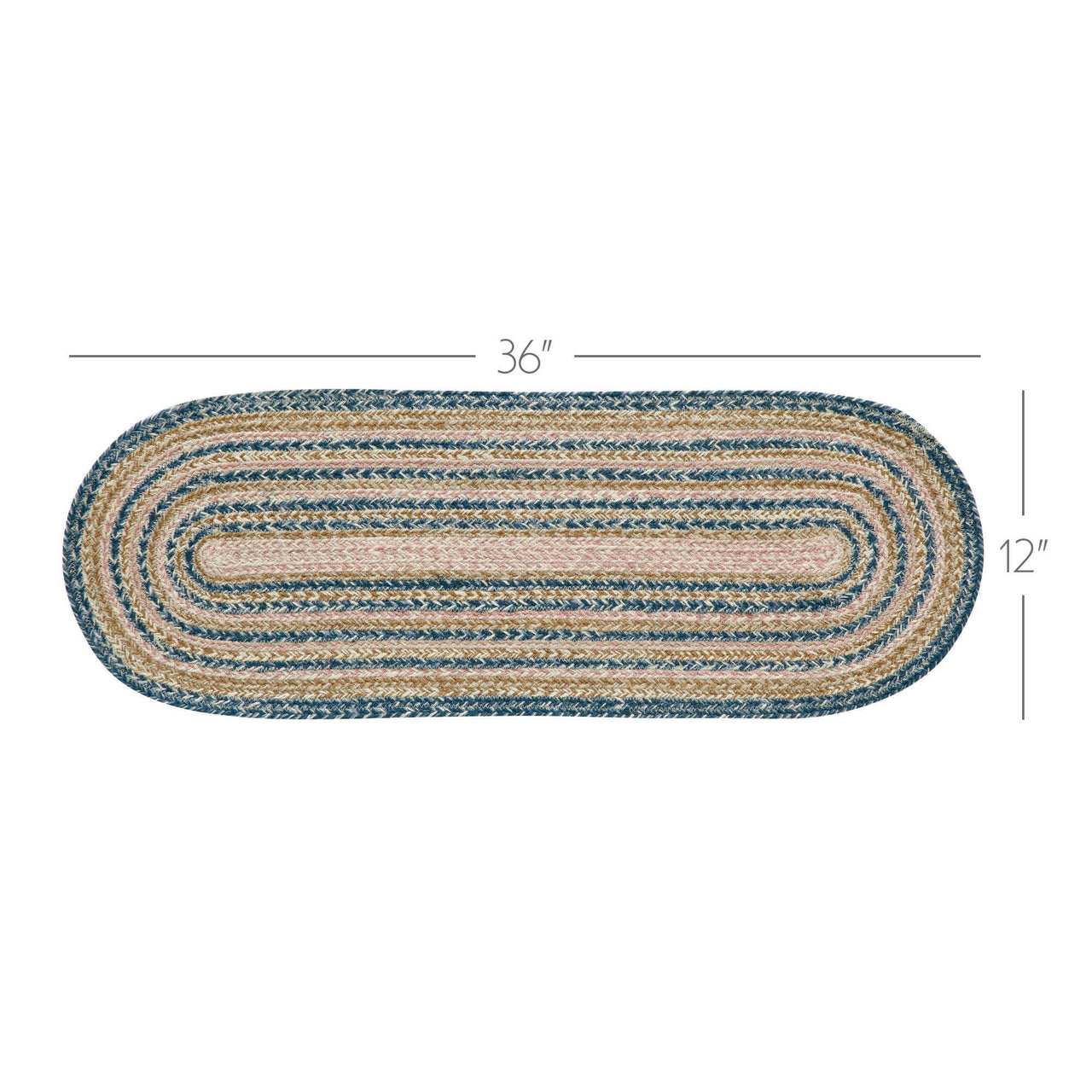 Kaila Oval Jute Braided Table Runner 12"x36" VHC Brands - The Fox Decor