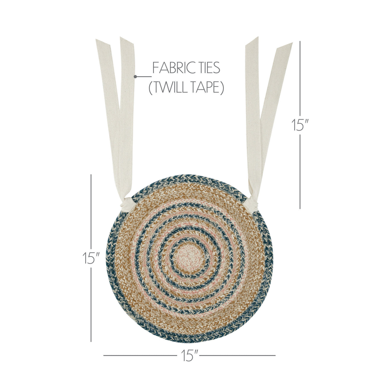 Kaila Jute Braided Chair Pad 15" VHC Brands - The Fox Decor