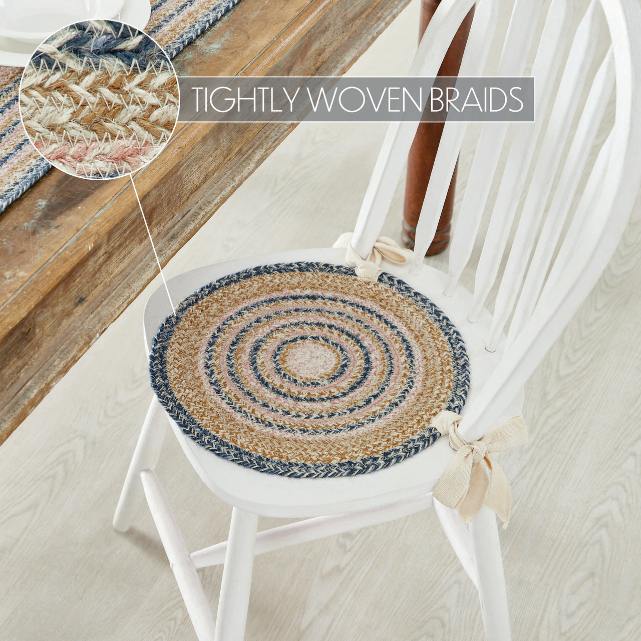 Kaila Jute Braided Chair Pad 15" VHC Brands - The Fox Decor