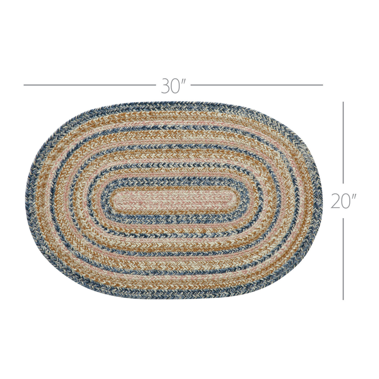 Kaila Jute Braided Rug Oval with Rug Pad 20"x30" VHC Brands