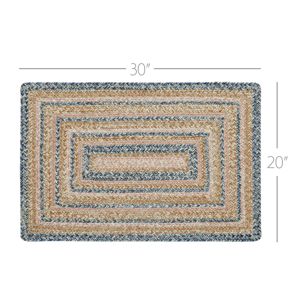 Kaila Jute Braided Rug Rect. with Rug Pad 20"x30" VHC Brands