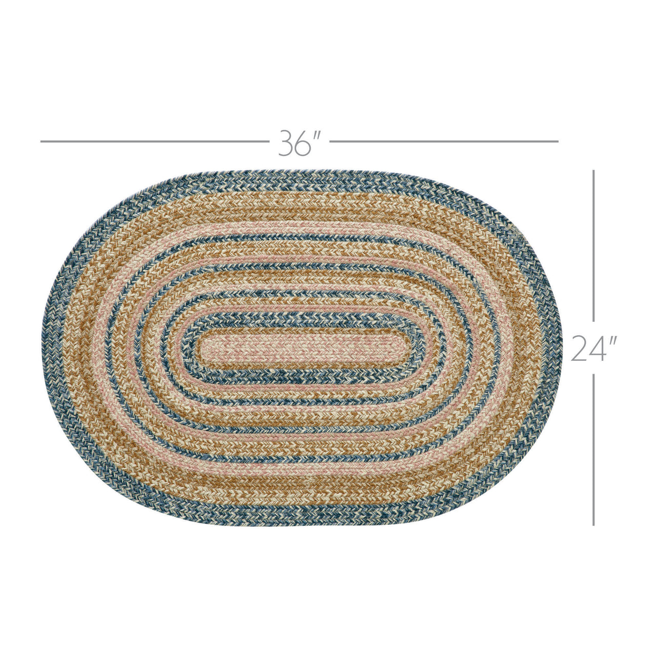 Kaila Jute Braided Rug Oval with Rug Pad 24"x36" (2'x3') VHC Brands - The Fox Decor