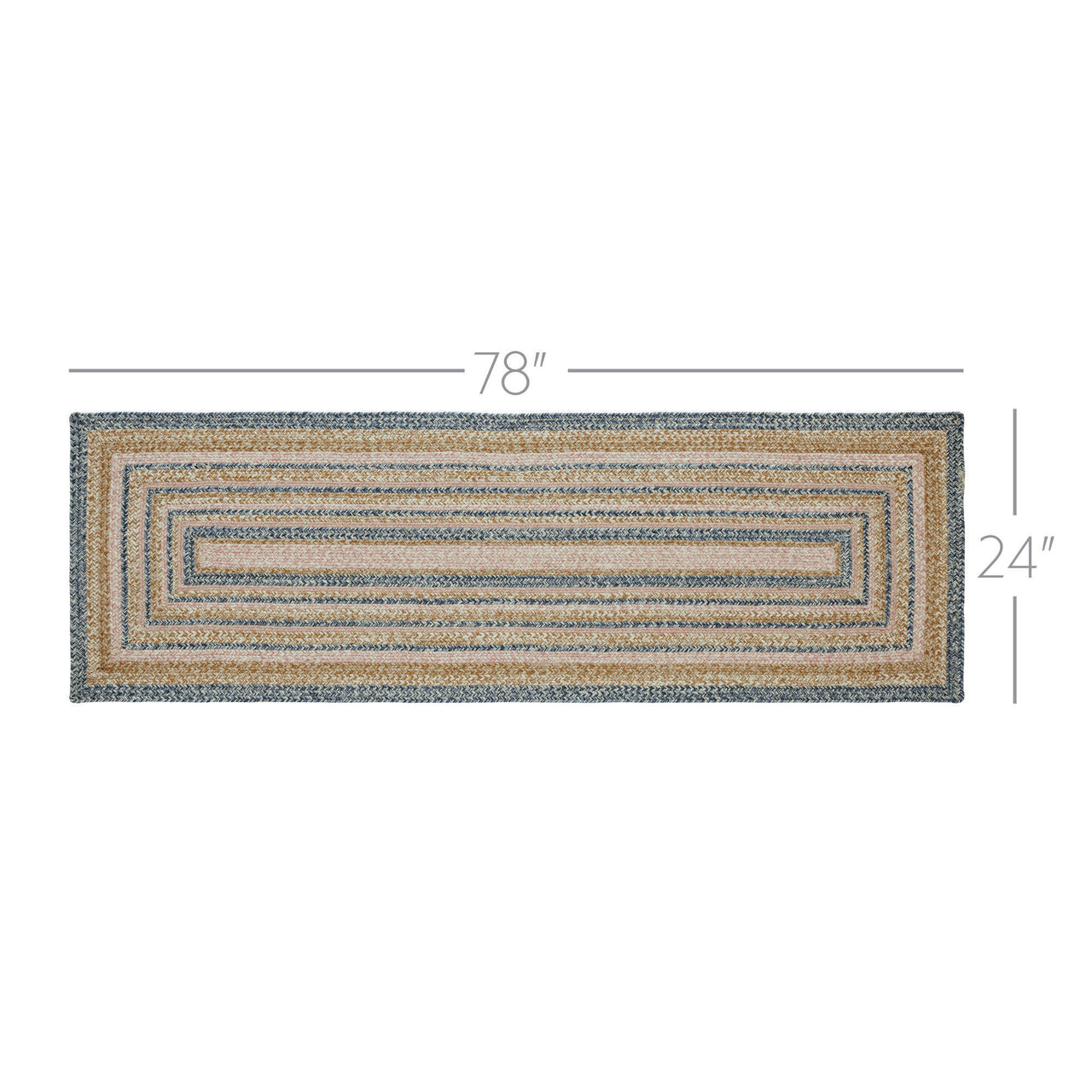 Kaila Jute Braided Runner Rug Rect. with Rug Pad 24"x78" VHC Brands - The Fox Decor