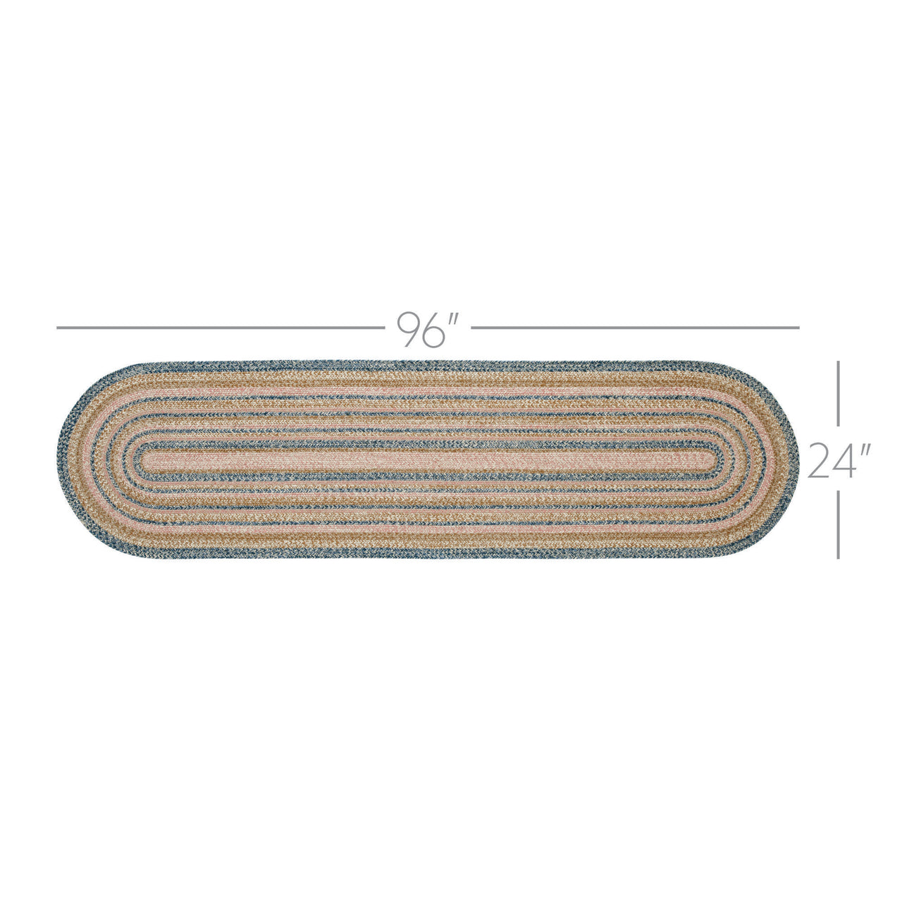 Kaila Jute Braided Runner Rug Oval with Rug Pad 24"x96" (2'x8') VHC Brands - The Fox Decor