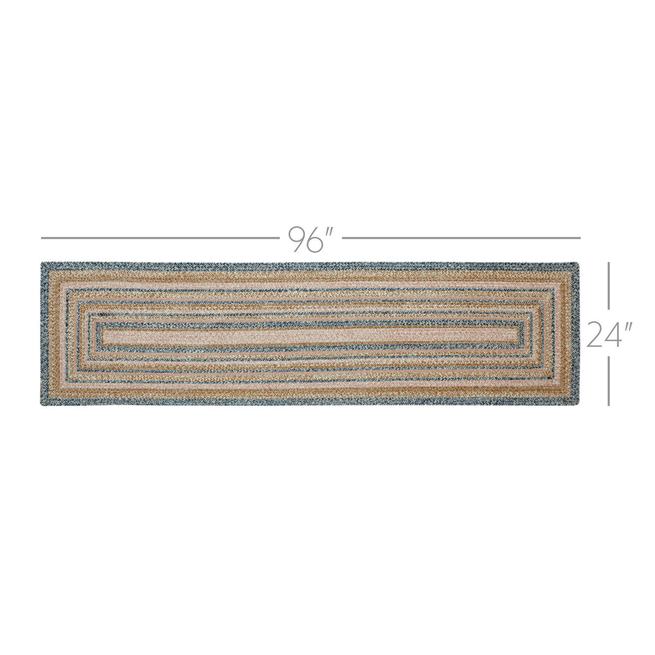 Kaila Jute Braided Runner Rug Rect. with Rug Pad 24"x96" (2'x8') VHC Brands