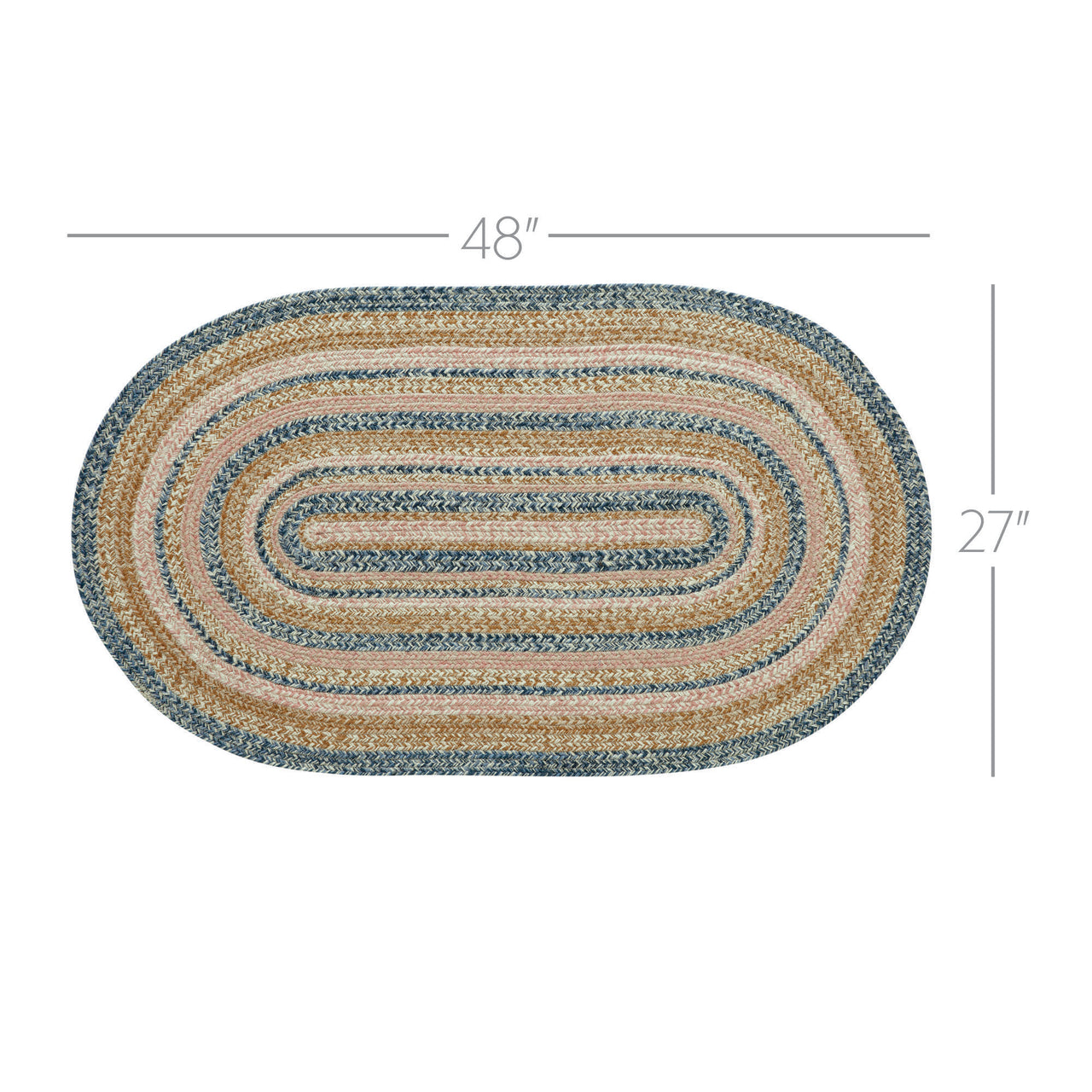 Kaila Jute Braided Rug Oval with Rug Pad 27"x48" VHC Brands