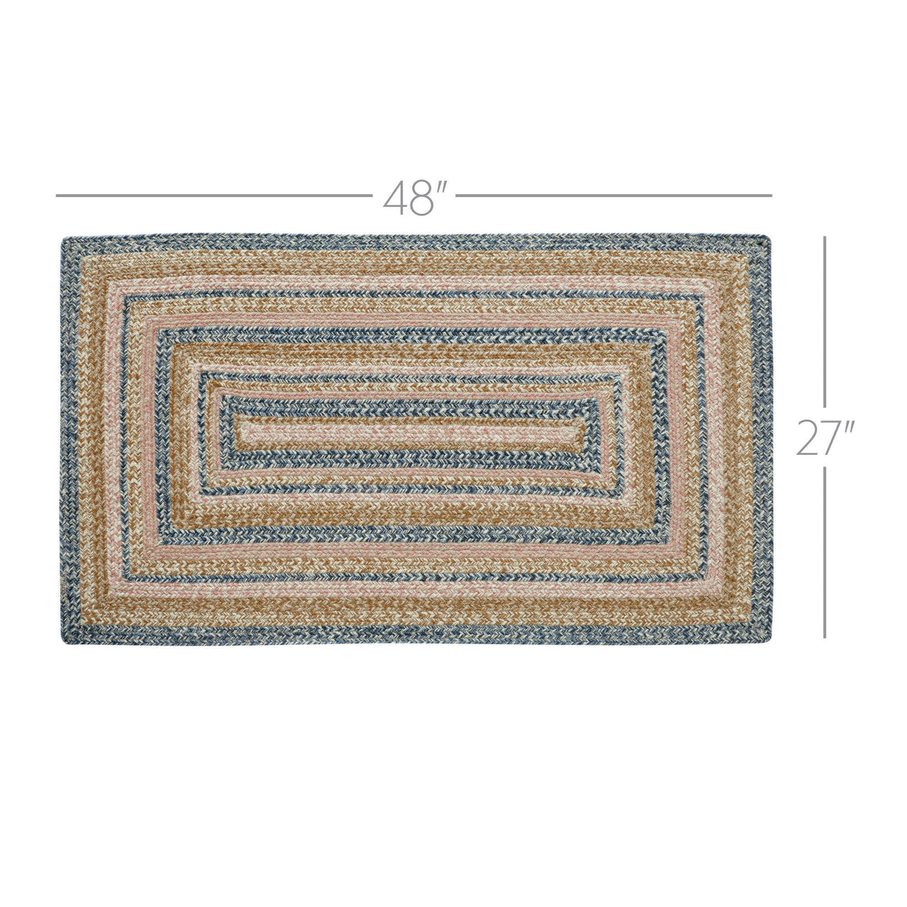 Kaila Jute Braided Rug Rect. with Rug Pad 27"x48" VHC Brands - The Fox Decor