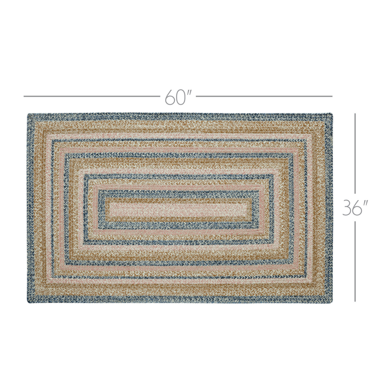 Kaila Jute Braided Rug Rect. with Rug Pad 36"x60" (3'x5') VHC Brands