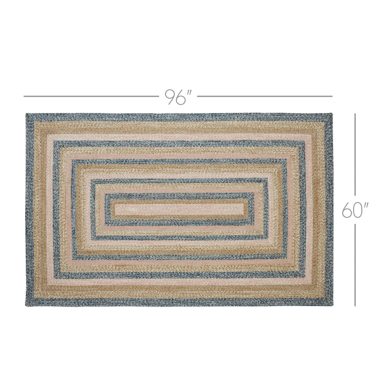 Kaila Jute Braided Rug Rectangle with Rug Pad 5'x8' VHC Brands