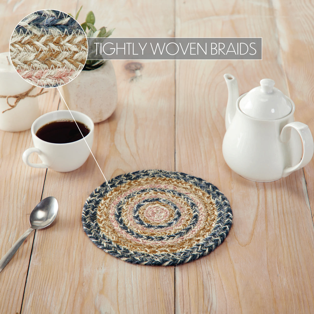 Kaila Jute Braided Trivet 8" VHC Brands