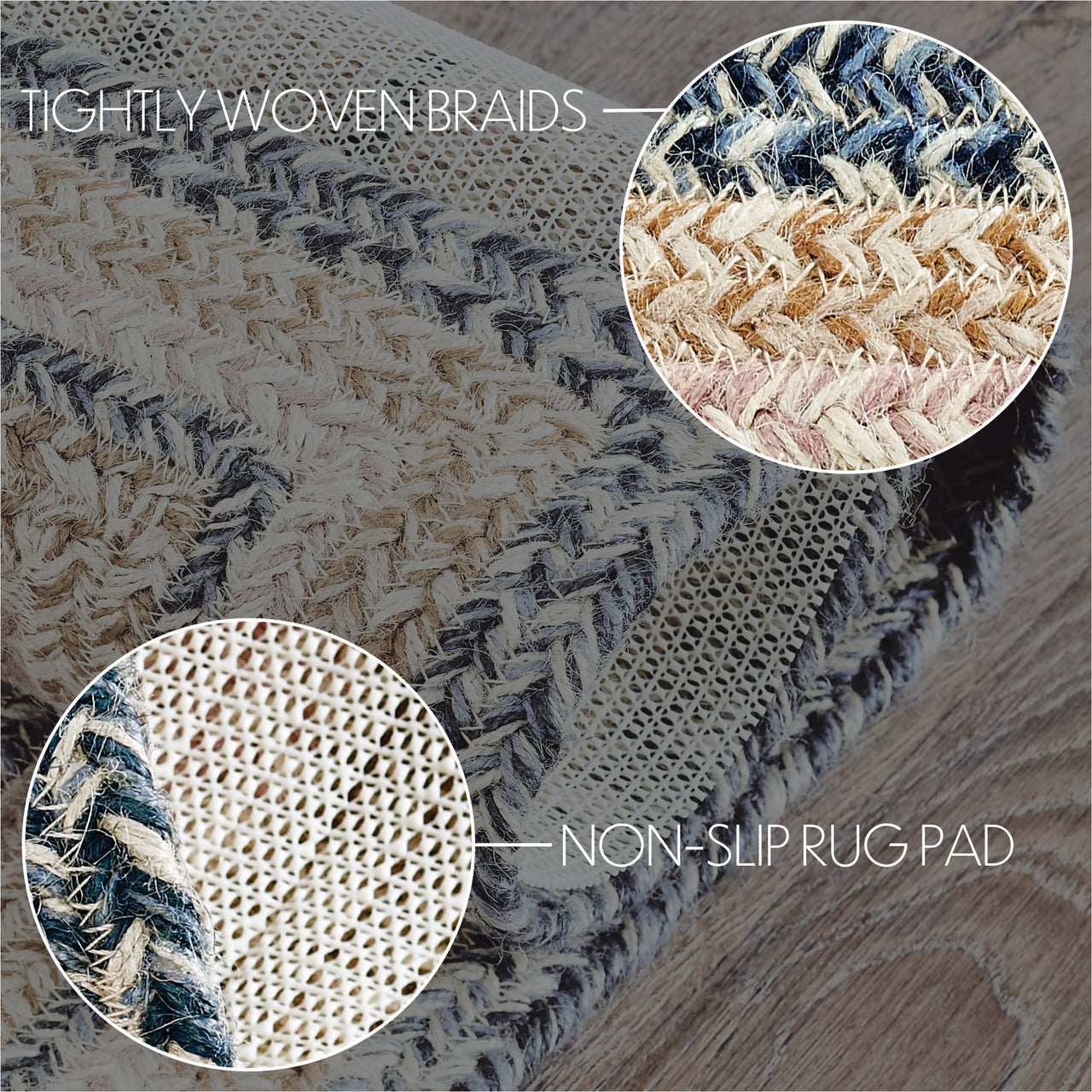 Kaila Jute Braided Rug Rect. with Rug Pad 27"x48" VHC Brands - The Fox Decor
